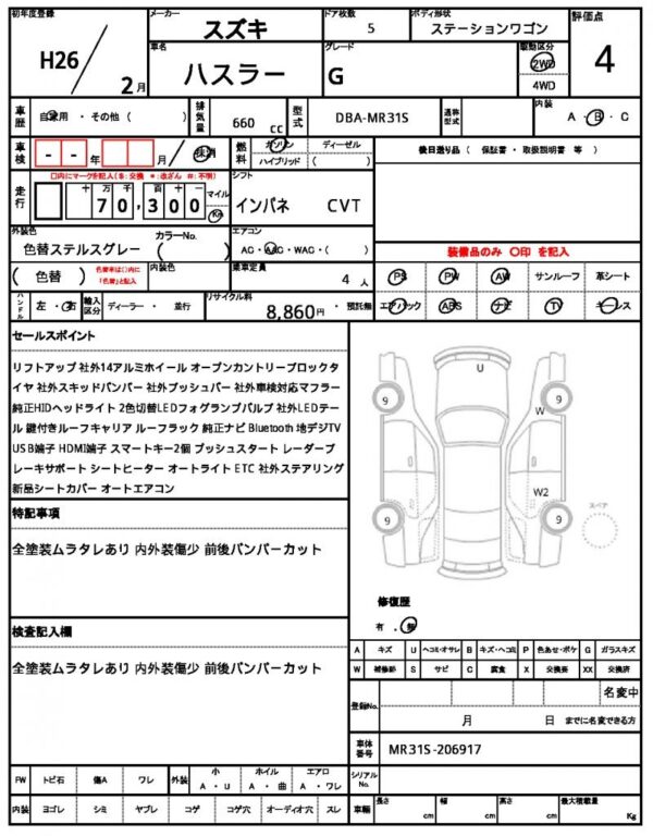 Ref:AUX-11306840 SUZUKI HUSTLER 2014 - Image 10