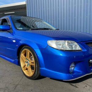 2001 Mazda Familia blue gasoline used car Japan export