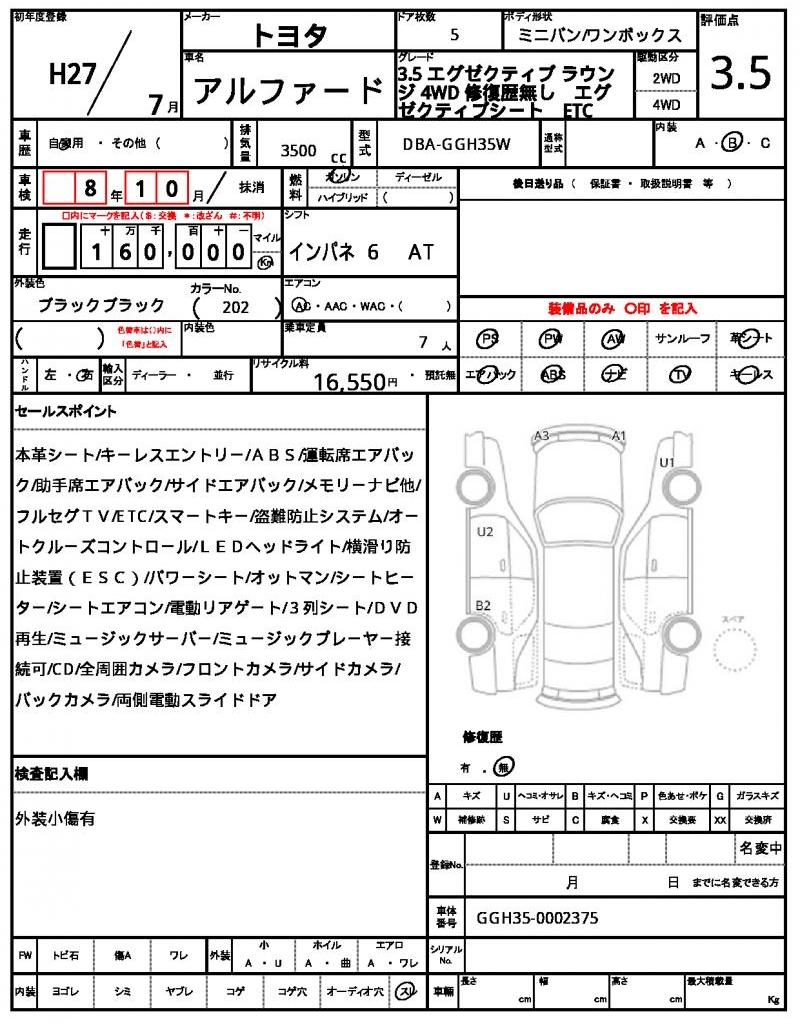 Ref:AUX-14569047 TOYOTA ALPHARD 2015 21 Ref:AUX-14569047 TOYOTA ALPHARD 2015 - Image 21