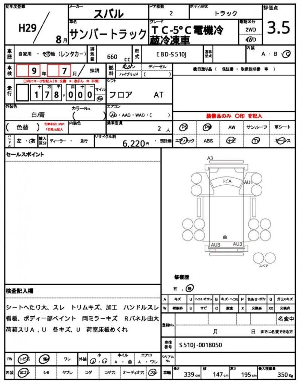 Ref:AUX-14897074 SUBARU SAMBAR TRUCK 2017 - Image 19