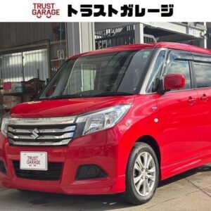 2015 Suzuki Solio red hybrid used car Japan export