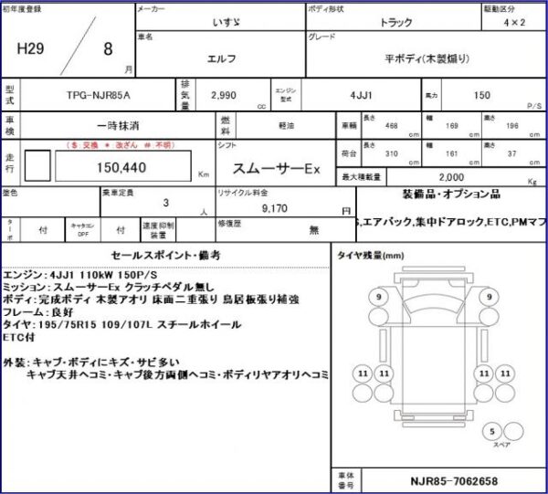 Ref:AUX-16098876 ISUZU ELF TRUCK 2017 - Image 11