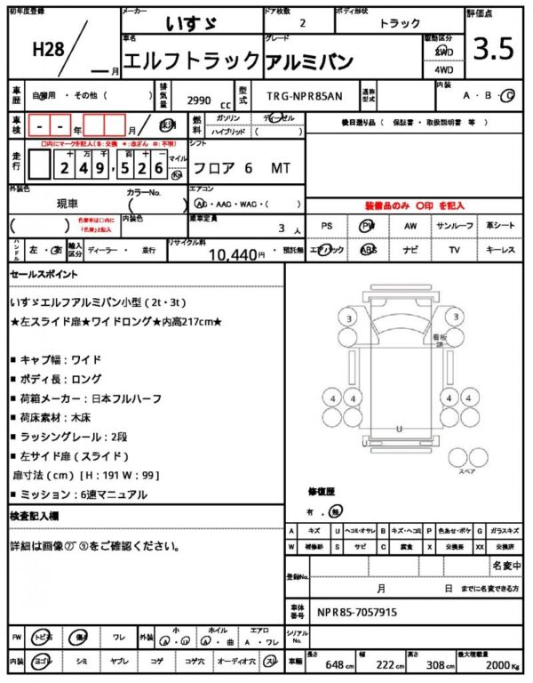 Ref:AUX-17077415 ISUZU ELF TRUCK 2016 - Image 21