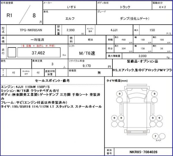 Ref:AUX-17455095 ISUZU ELF TRUCK 2019 - Image 14