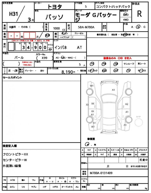 Ref:AUX-17852171 TOYOTA PASSO 2019 - Image 19