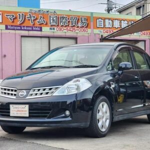 2008 Nissan Tiida Latio black gasoline used car Japan export