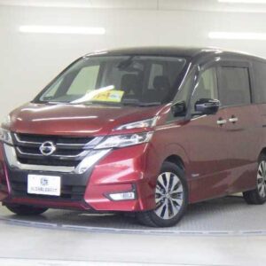 2017 Nissan Serena red hybrid used car Japan export