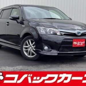 2014 Toyota Corolla Fielder black hybrid used car Japan export