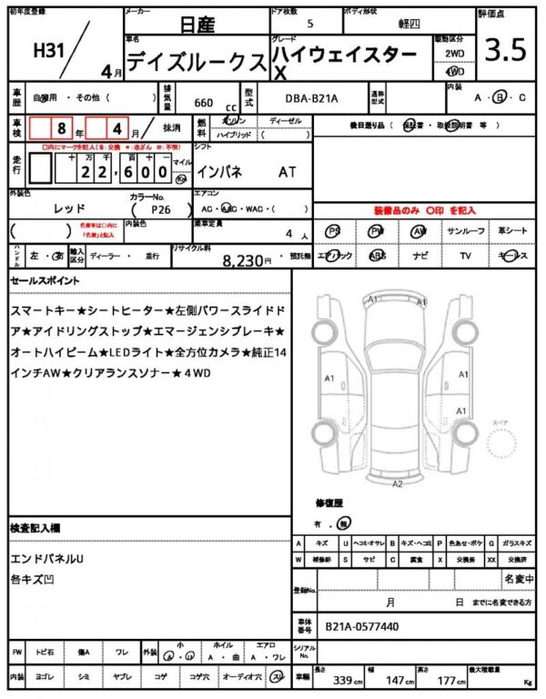 Ref:AUX-18244563 NISSAN DAYZ ROOX 2019 - Image 21