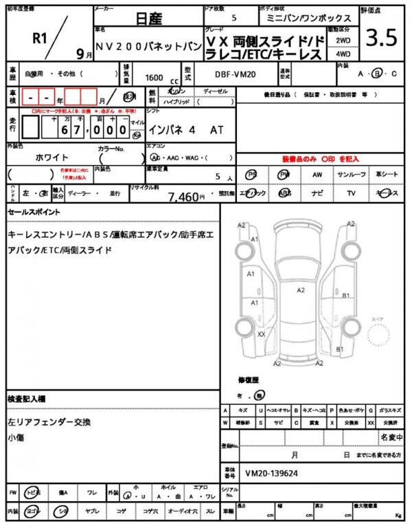 Ref:AUX-18284888 NISSAN NV200 VANETTE VAN 2019 - Image 21