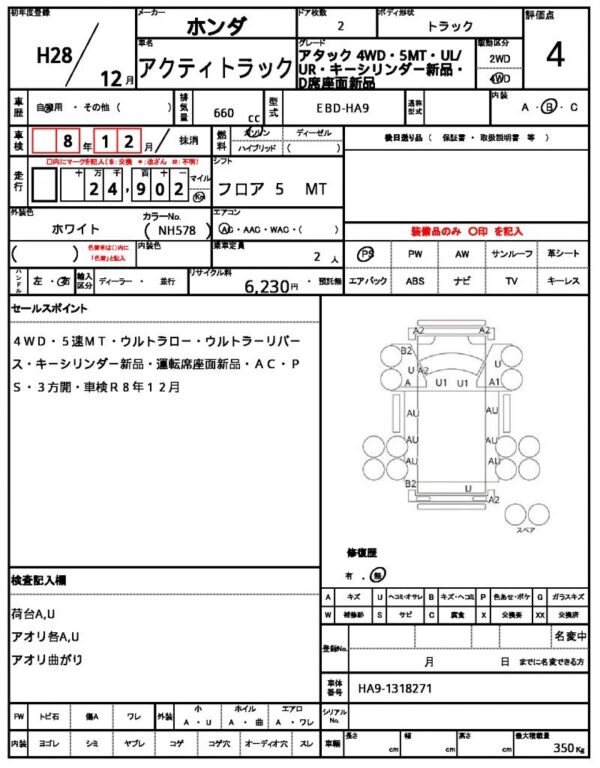 Ref:AUX-18312017 HONDA ACTY TRUCK 2016 - Image 20