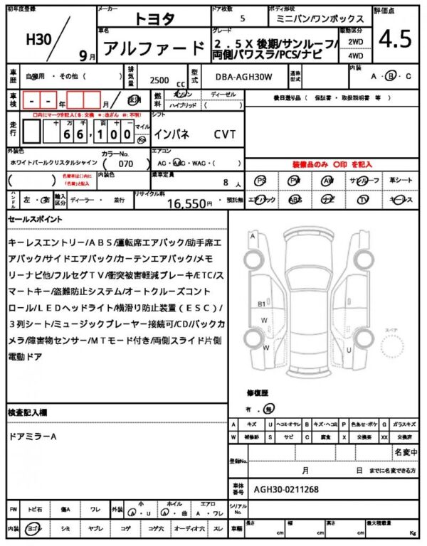 Ref:AUX-18376709 TOYOTA ALPHARD 2018 - Image 21