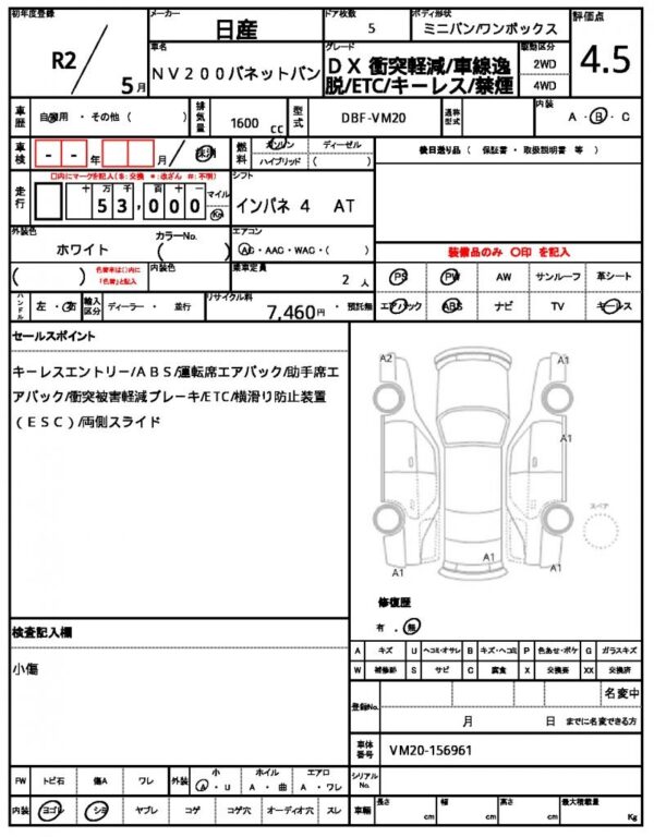Ref:AUX-18400570 NISSAN NV200 VANETTE VAN 2020 - Image 21