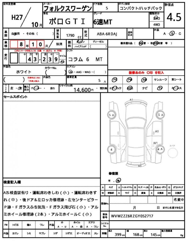 Ref:AUX-18448744 VOLKSWAGEN POLO GTI 2015 - Image 21