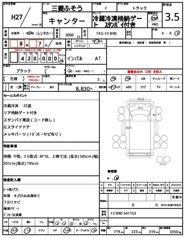 Ref:AUX-18496197 MITSUBISHI FUSO CANTER 2015 - Image 10
