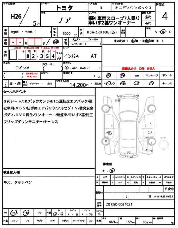 Ref:AUX-18576024 TOYOTA NOAH 2014 - Image 21