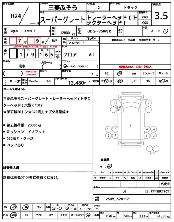 Ref:AUX-18590350 MITSUBISHI FUSO SUPER GREAT 2012 - Image 21