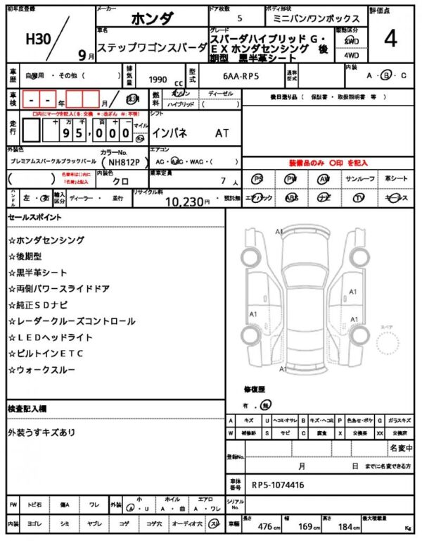 Ref:AUX-18672163 HONDA STEPWAGON SPADA 2018 - Image 10