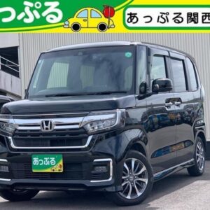 2021 Honda N-Box Custom black gasoline used car Japan export