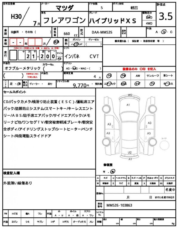 Ref:AUX-18782593 MAZDA FLAIR WAGON 2018 - Image 20
