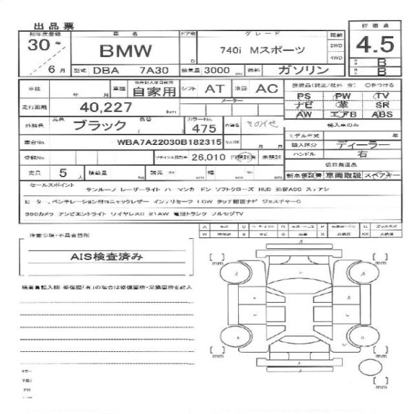 Ref:AUX-18805084 BMW 7 SERIES 2018 - Image 11