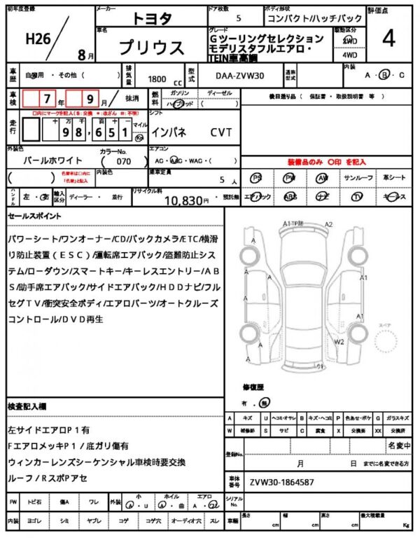 Ref:AUX-18916079 TOYOTA PRIUS 2014 - Image 20