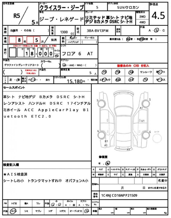 Ref:AUX-18968388 CHRYSLER JEEP JEEP RENEGADE 2023 - Image 17