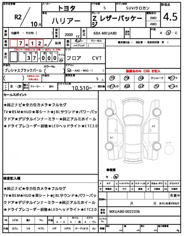 Ref:AUX-18984128 TOYOTA HARRIER 2020 - Image 21