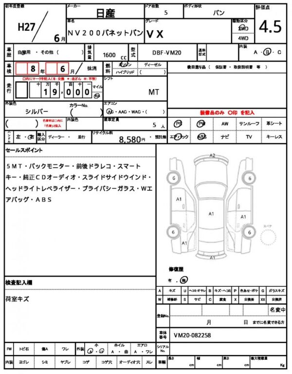Ref:AUX-19056137 NISSAN NV200 VANETTE VAN 2015 - Image 21