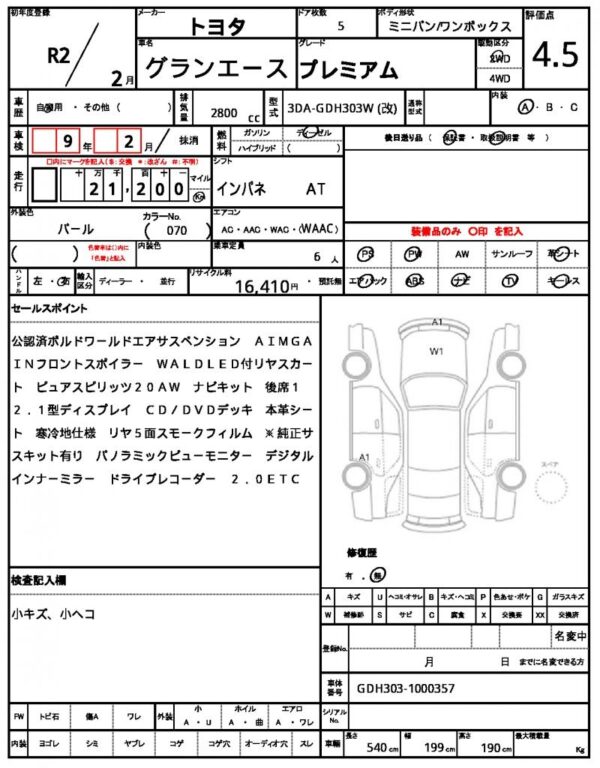 Ref:AUX-19070655 TOYOTA GRANACE 2020 - Image 21