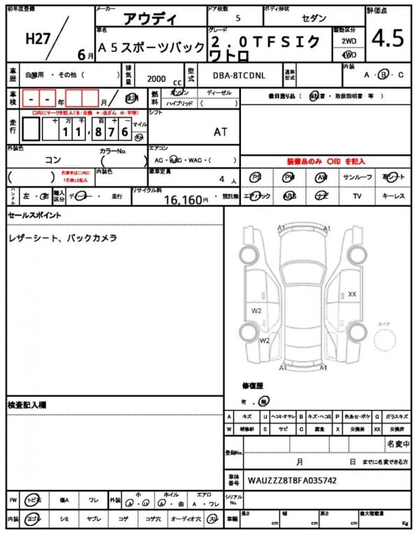 Ref:AUX-19279573 AUDI A5 SPORTBACK 2015 - Image 7