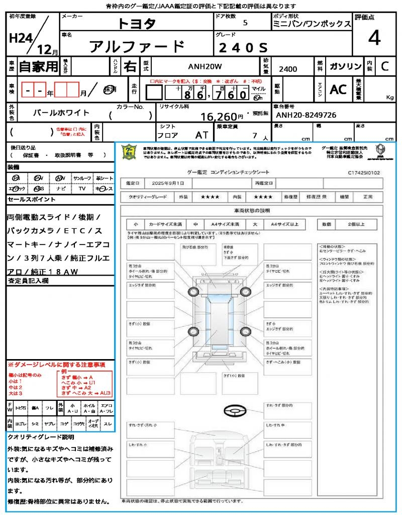 Ref:AUX-19349208 TOYOTA ALPHARD 2012 15 Ref:AUX-19349208 TOYOTA ALPHARD 2012 - Image 15