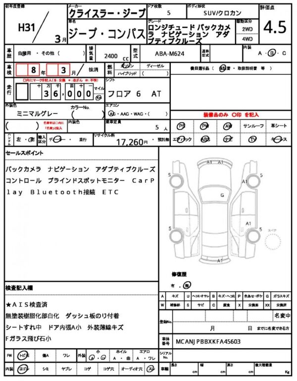 Ref:AUX-19353856 CHRYSLER JEEP JEEP COMPASS 2019 - Image 17