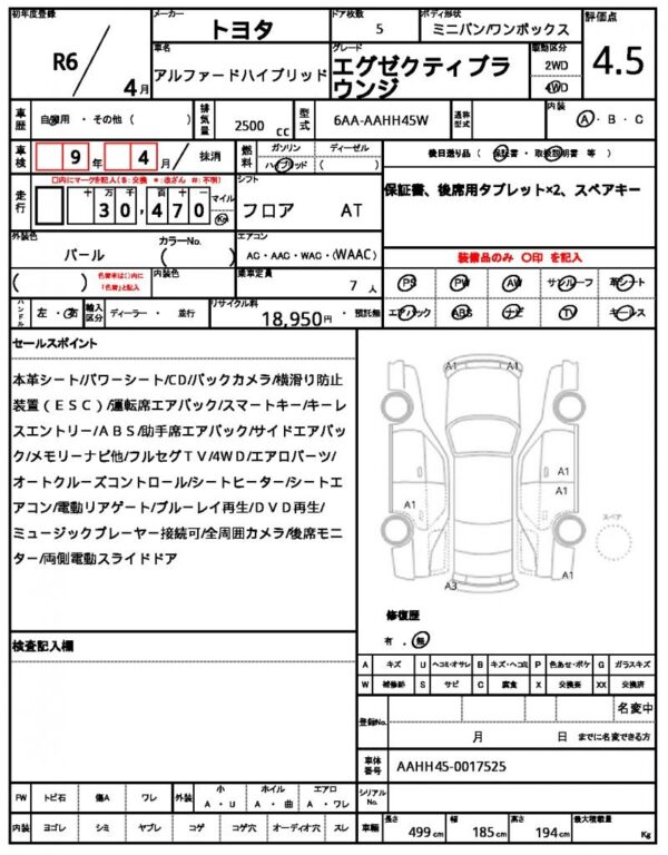 Ref:AUX-19441148 TOYOTA ALPHARD HYBRID 2024 - Image 21