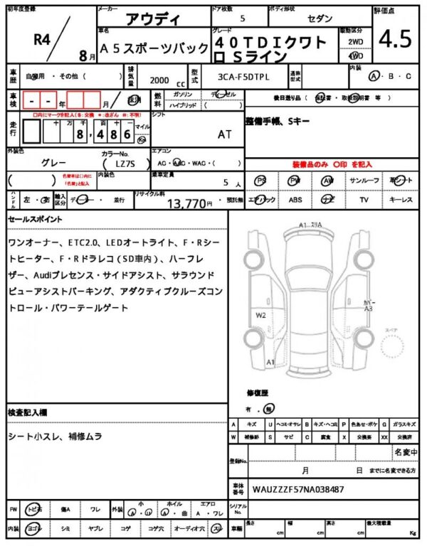 Ref:AUX-19461019 AUDI A5 SPORTBACK 2022 - Image 7