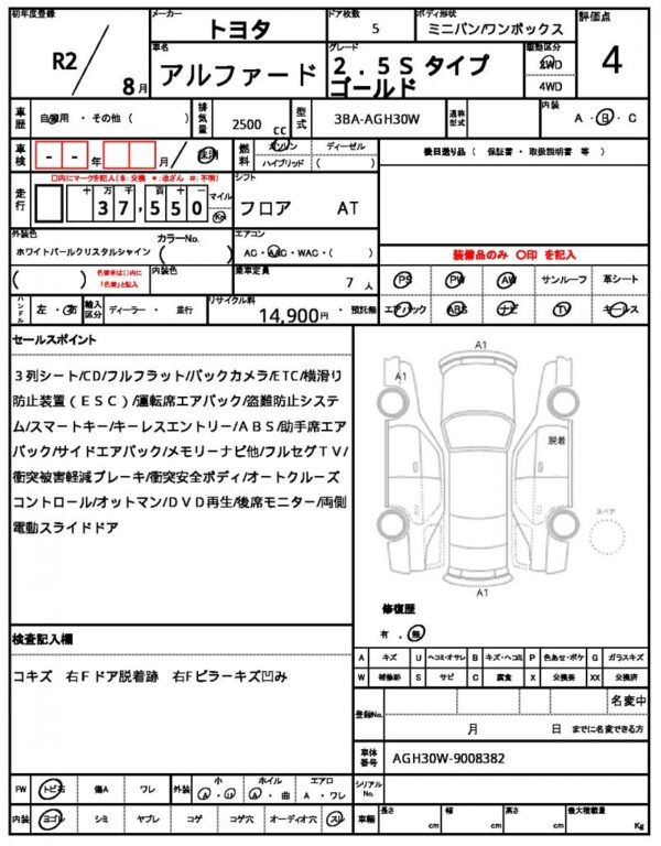 Ref:AUX-19476944 TOYOTA ALPHARD 2020 - Image 21