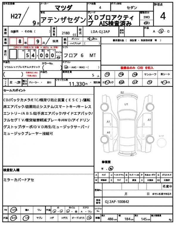 Ref:AUX-19537627 MAZDA ATENZA SEDAN 2015 - Image 21