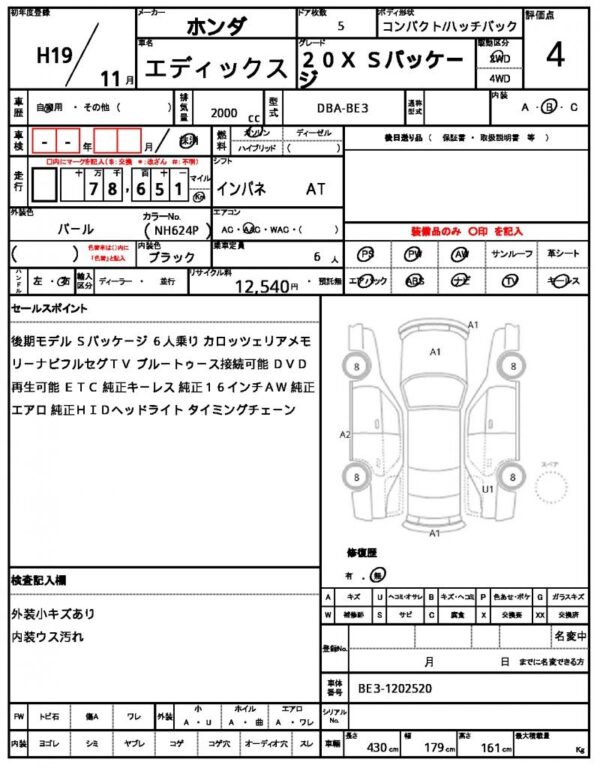 Ref:AUX-19541441 HONDA EDIX 2007 - Image 21