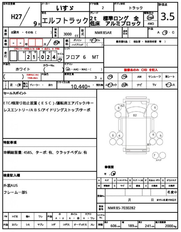 Ref:AUX-19564354 ISUZU ELF TRUCK 2015 - Image 21