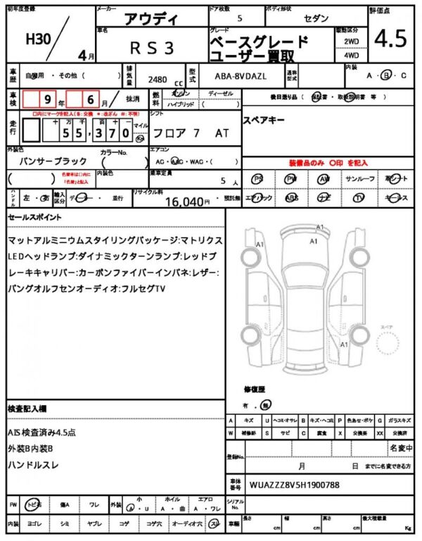 Ref:AUX-19568832 AUDI RS3 2018 - Image 21