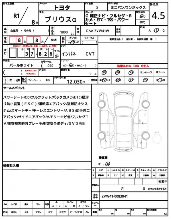 Ref:AUX-19579565 TOYOTA PRIUS ALPHA 2019 - Image 20