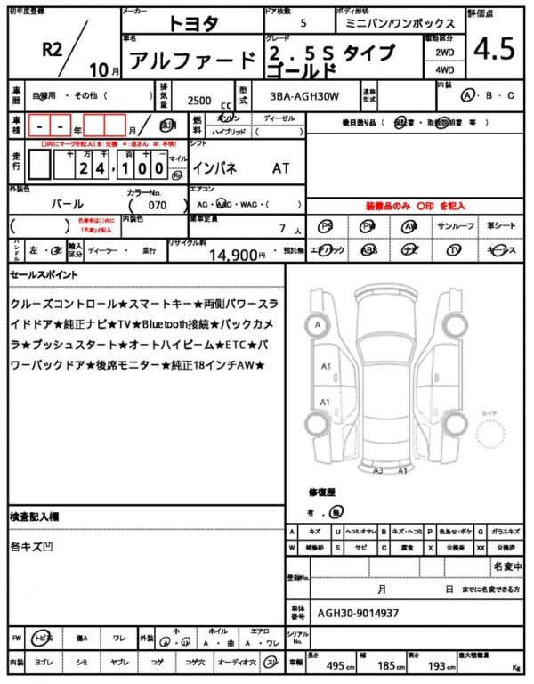 Ref:AUX-19602743 TOYOTA ALPHARD 2020 - Image 21