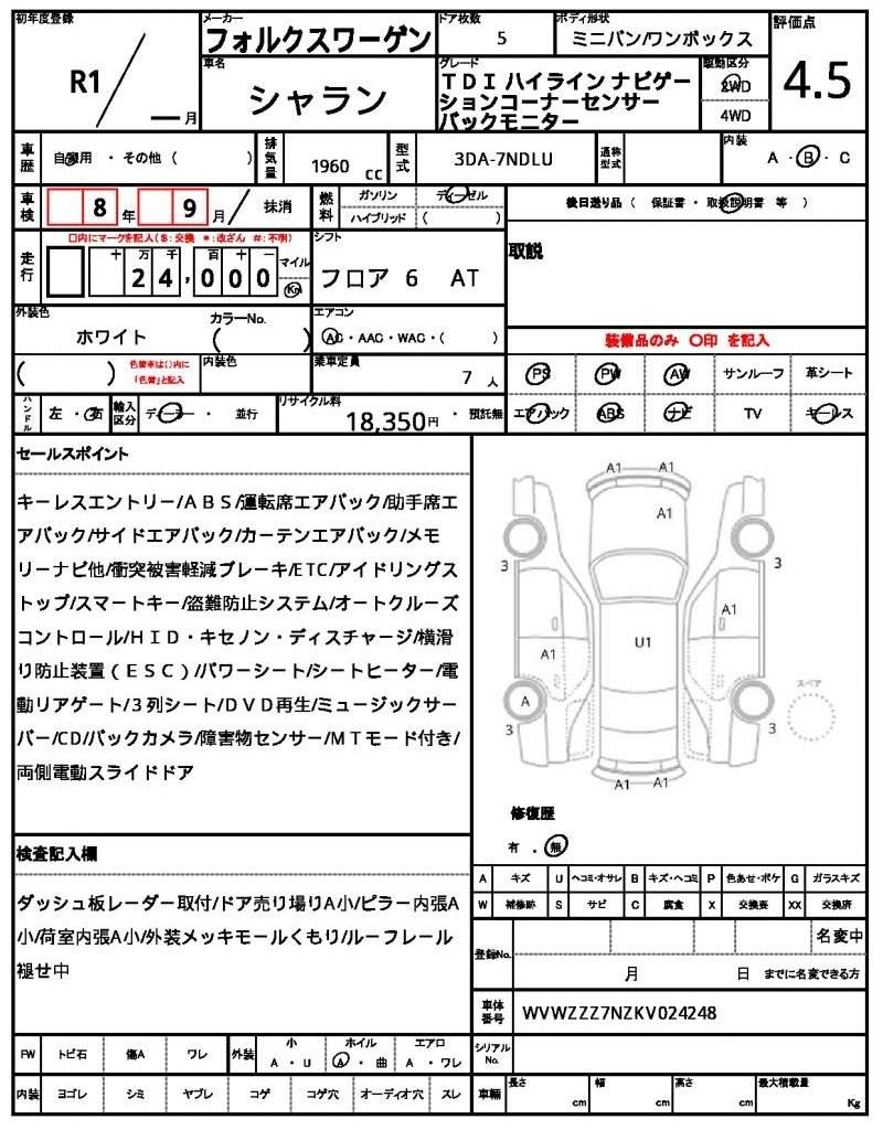 Ref:AUX-19613714 VOLKSWAGEN SHARAN 2019 - Image 17