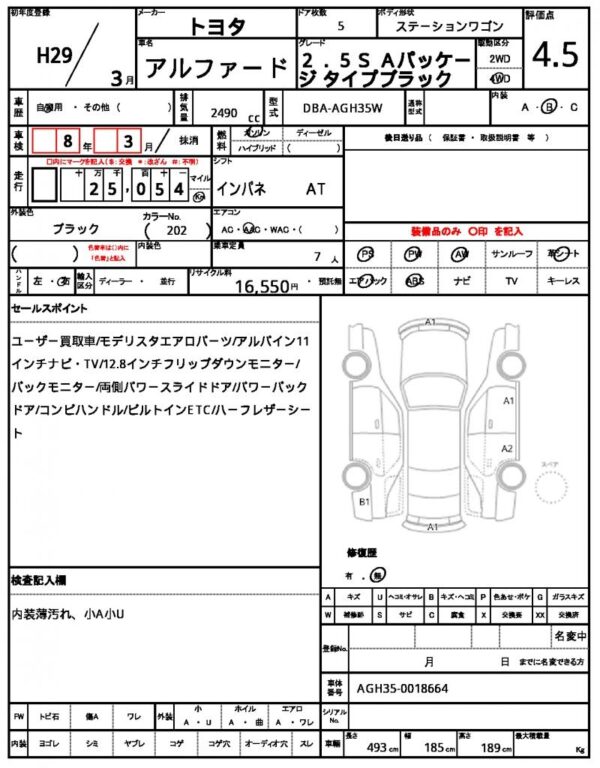 Ref:AUX-19629561 TOYOTA ALPHARD 2017 - Image 12