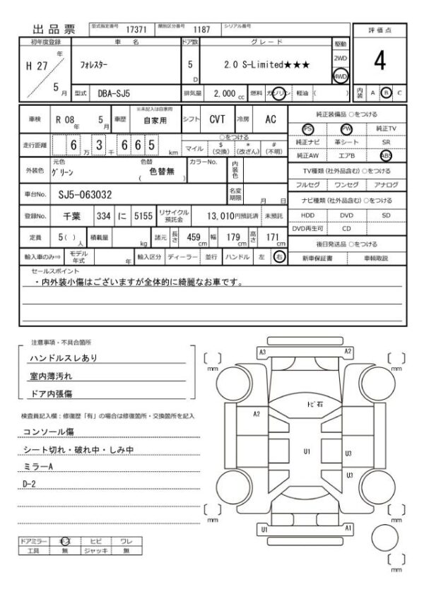Ref:AUX-19672091 SUBARU FORESTER 2015 - Image 20