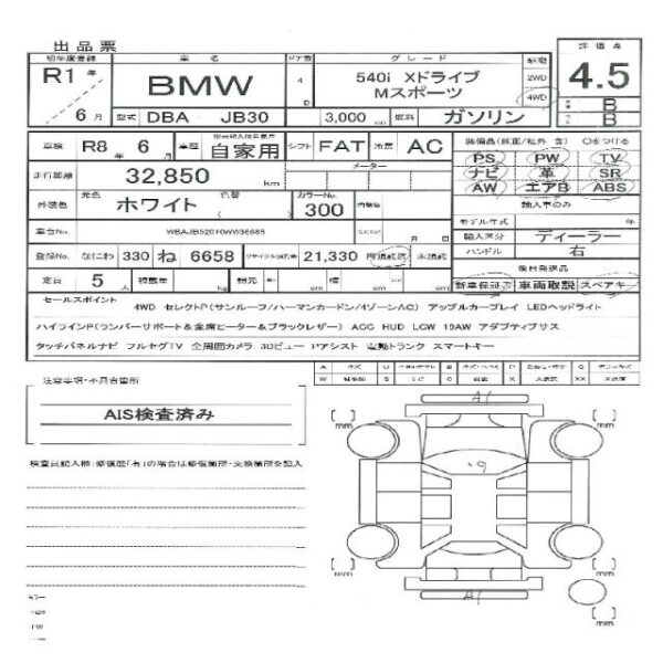 Ref:AUX-19684457 BMW 5 SERIES 2019 - Image 11