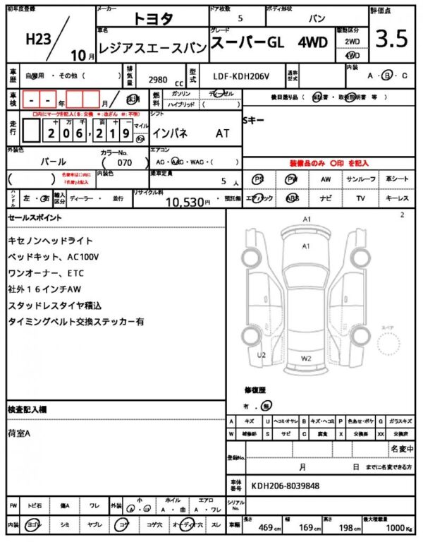 Ref:AUX-19712441 TOYOTA REGIUS ACE VAN 2011 - Image 5