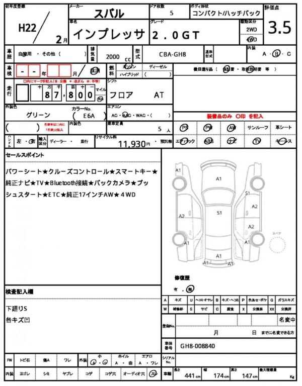 Ref:AUX-19774421 SUBARU IMPREZA 2010 - Image 21