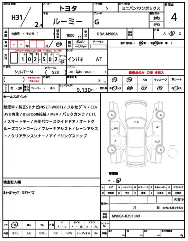 Ref:AUX-19785785 TOYOTA ROOMY 2019 - Image 21