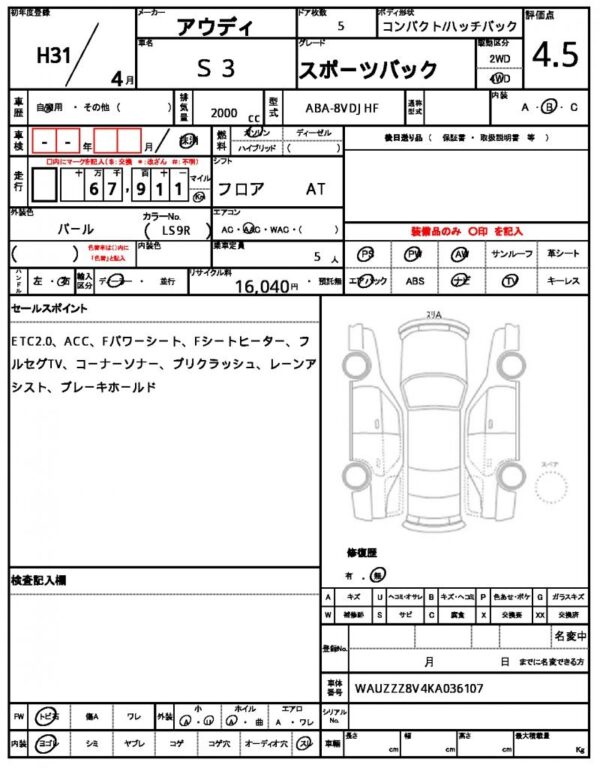 Ref:AUX-19790807 AUDI S3 2019 - Image 6